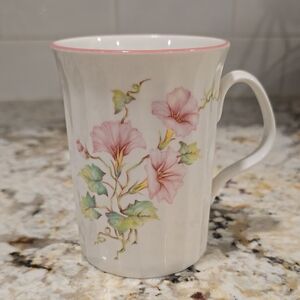 Floral Porcelain Mug - Pink and Green